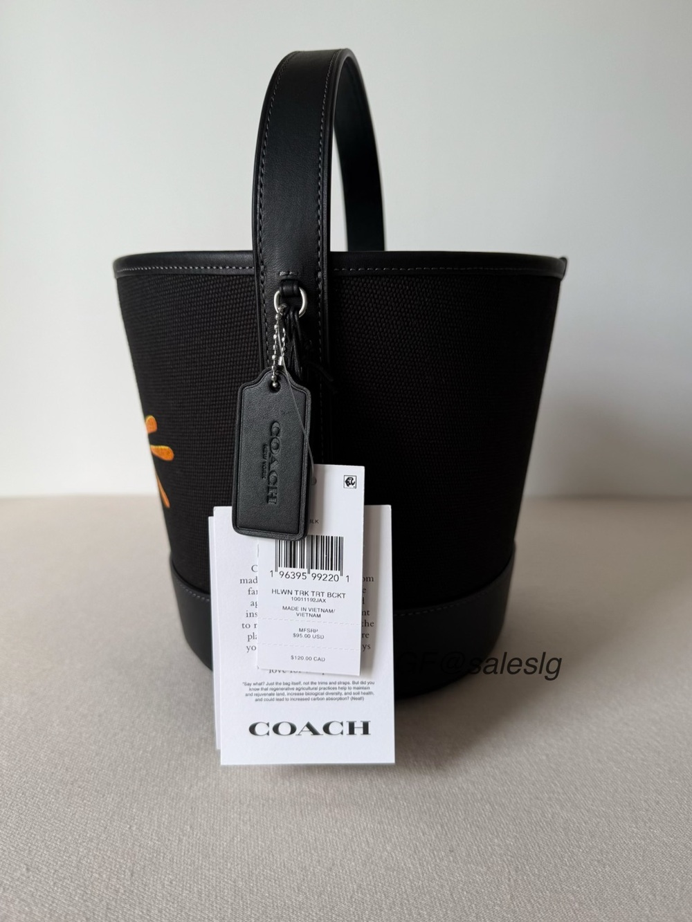 NWT Coach Trick Or Treat Bucket With Halloween Cat Black Orange CCE04 - Picture 4 of 14